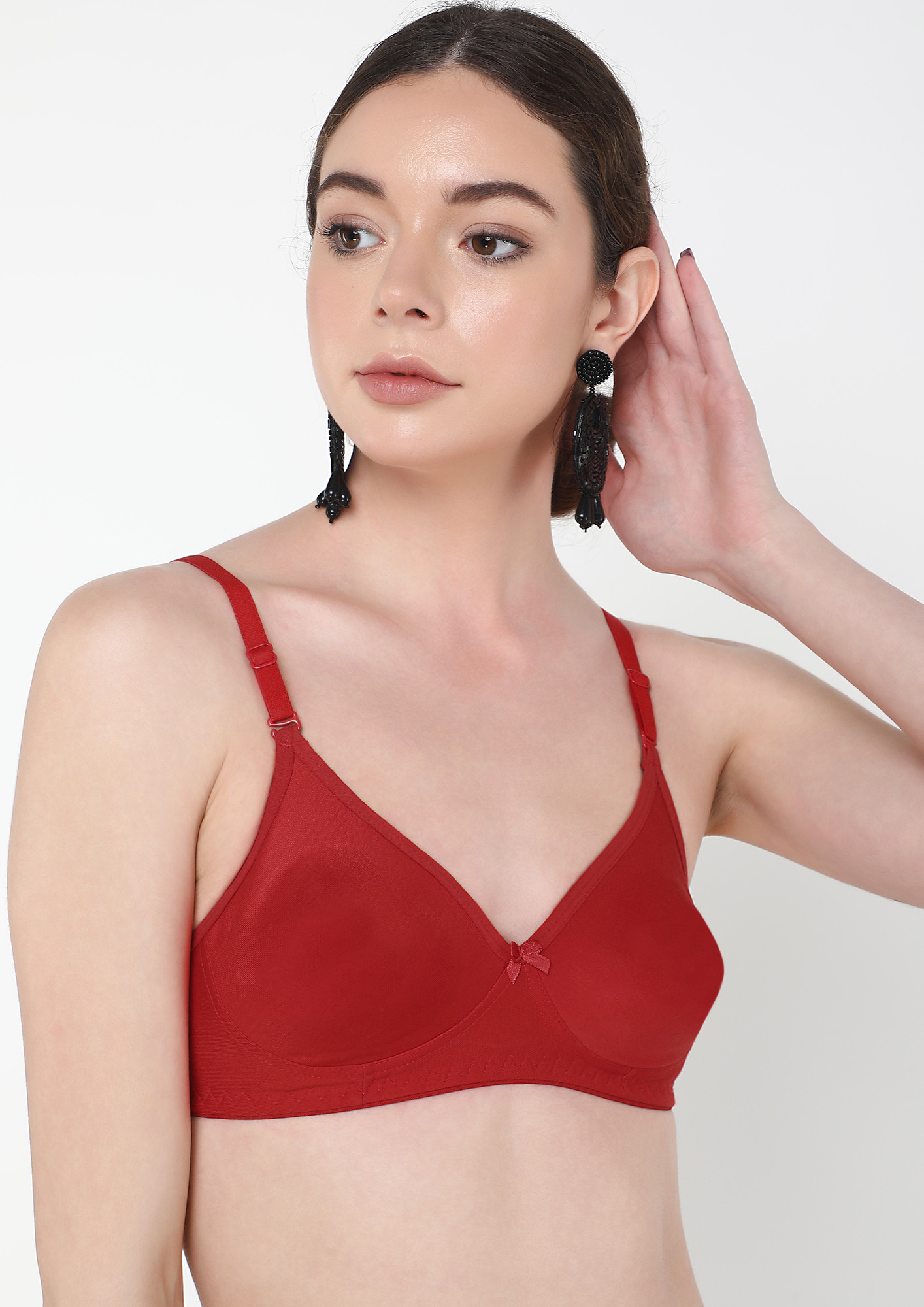 Buy TELL ME MORE RED NON PADDED BRA for Women Online in India