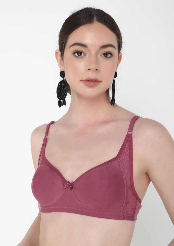 Fancy Maroon Non Padded Non Wired Bra