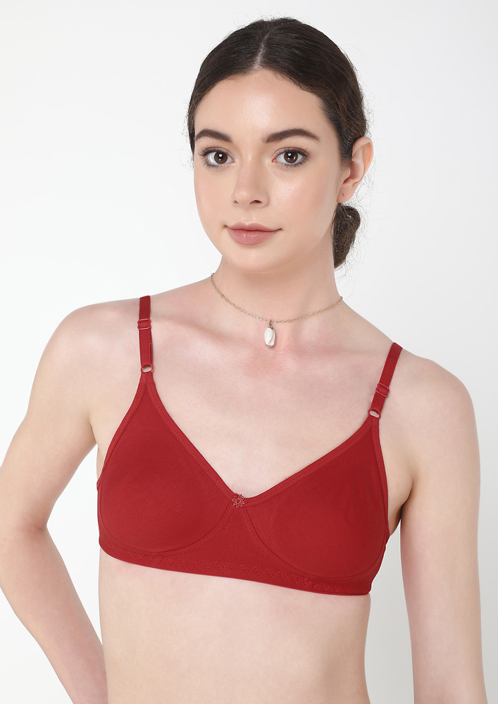 SMOKIN HOT RED NON PADDED NON WIRED BRA