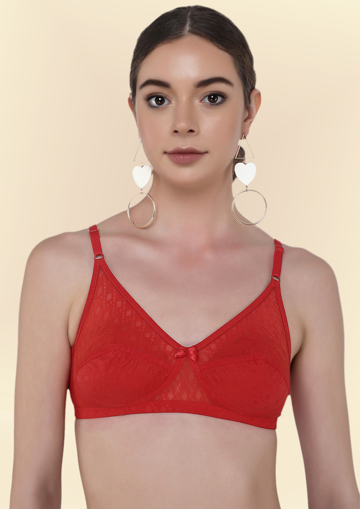 Who's Got It All Red Non Padded Bra