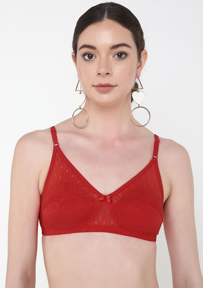 Who's Got It All Red Non Padded Bra
