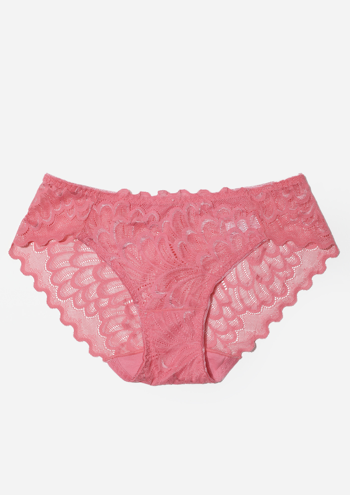 FRENCH ROSE MID-WAIST LACE BRIEFS