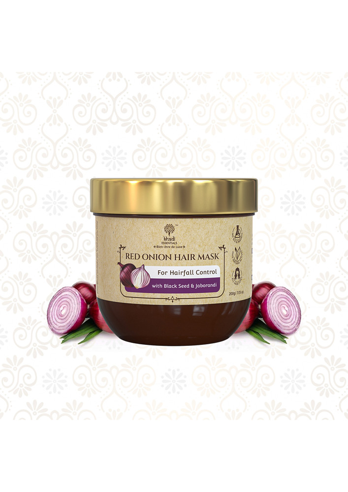 Khadi Essentials Red Onion Hair Mask With Black Seed And Jaborandi For Hairfall Control - 200g