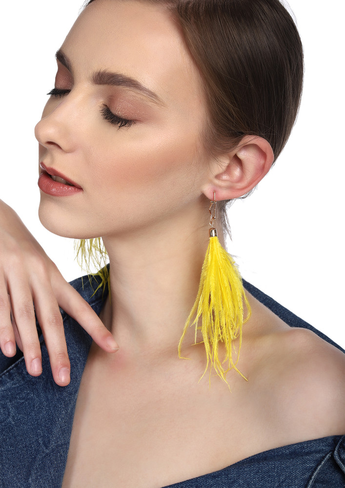 Goss Babe Wings Of An Angel Yellow Earrings