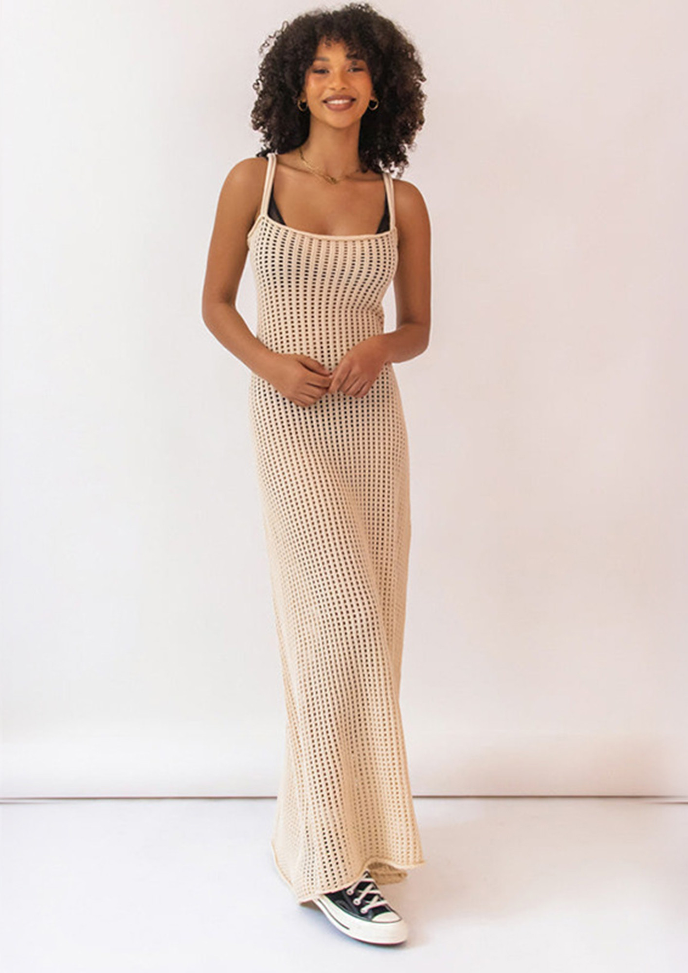 White Crochet Dress - Crochet Maxi Dress - Sleeveless Knit Dress - Lulus