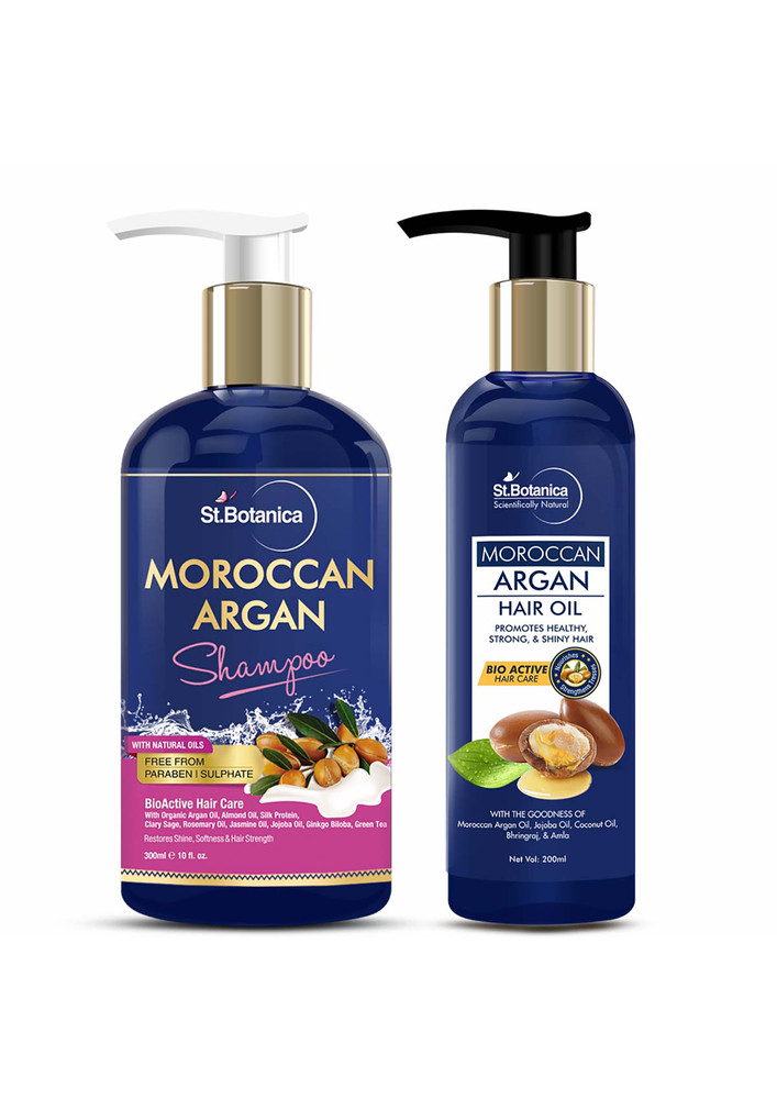 Stbotanica Moroccan Argan Shampoo 300ml + Argan Hair Oil 200ml
