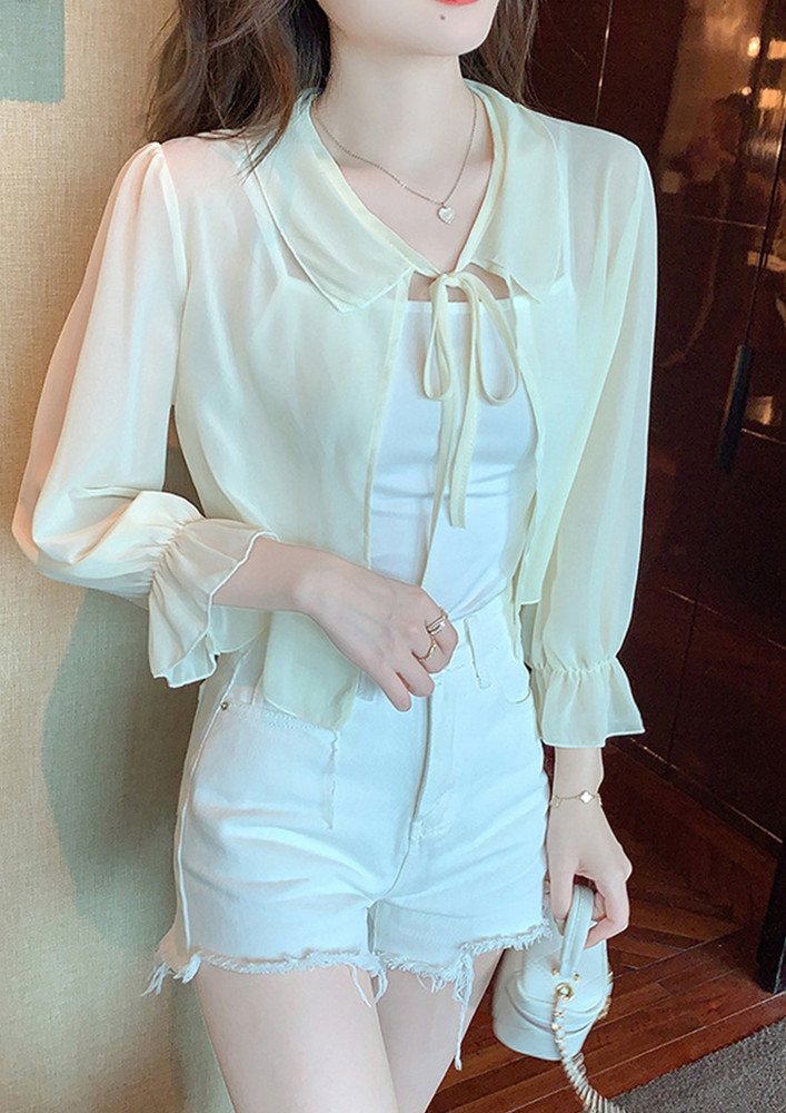 Breezy Back Apricot Cover-up Shirt