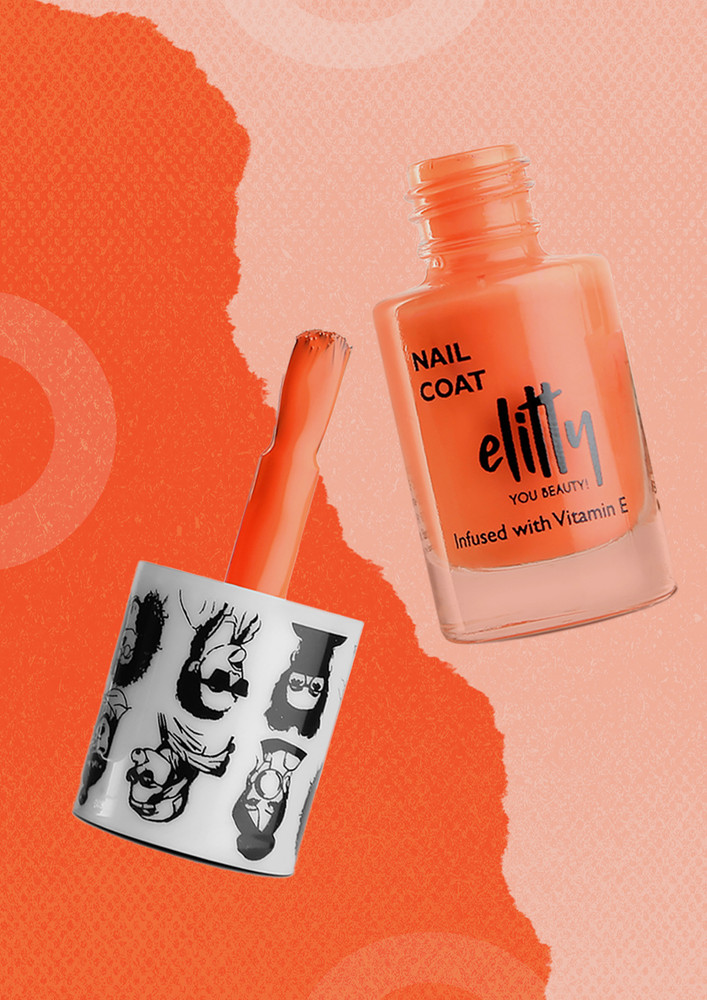 Elitty Mad Over Nails, Long Lasting Nailcoats, 12 Toxin Free, Infused with Witch Hazel, Vit E, Vegan & Cruelty Free, Matte - Juicy Gossip (Orange), 6 ML