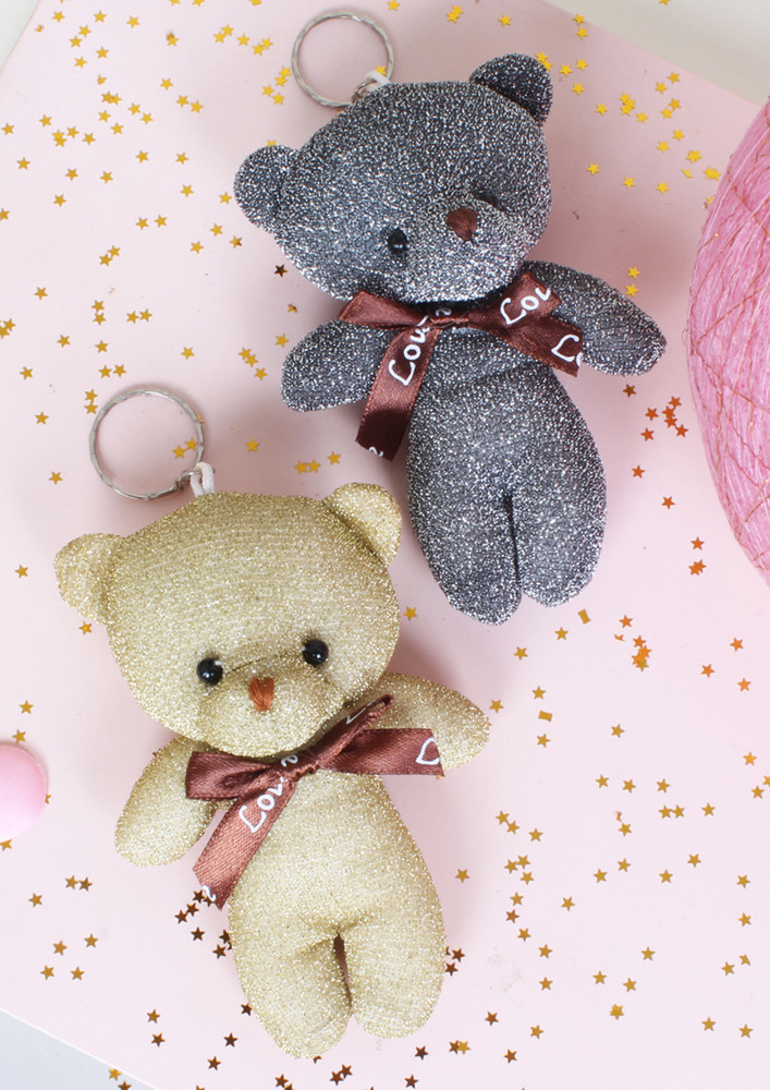 Ayesha Set Of Two Plush Teddy Bear Keychains
