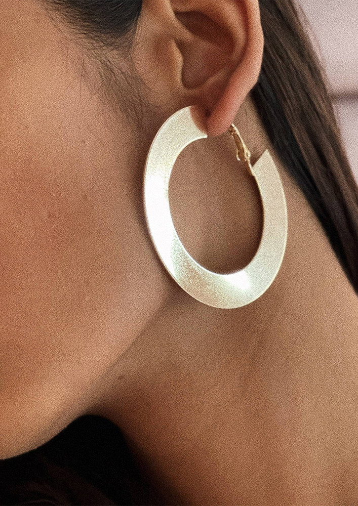 Chunky Statement Small Hoop Silver Earrings