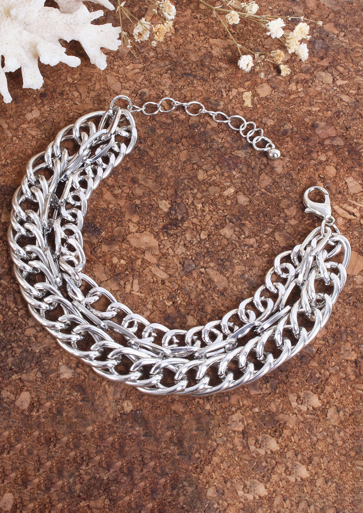 Chunky Statement Chain-link Triple Layered Bracelet