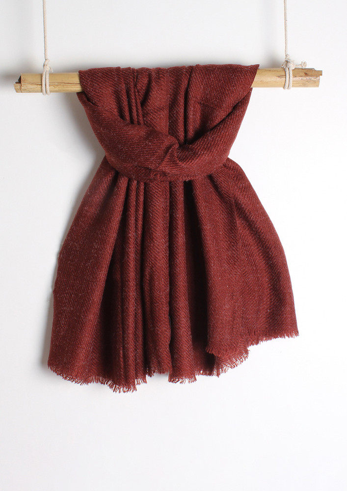 Contemporary Solid Red Acrylic Winter Scarf