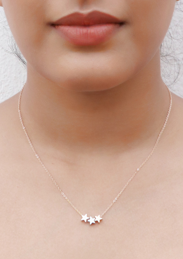 Mini Stars Pendant Gold & Silver Toned Dainty Necklace
