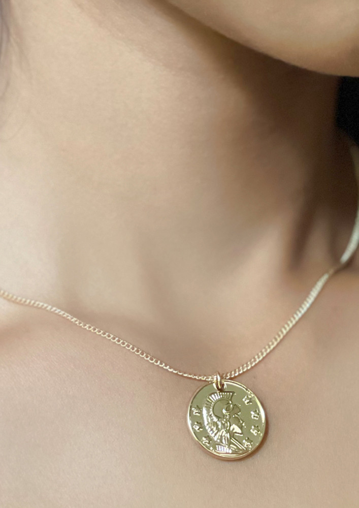 Coin Mini Pendant Gold-toned Dainty Necklace