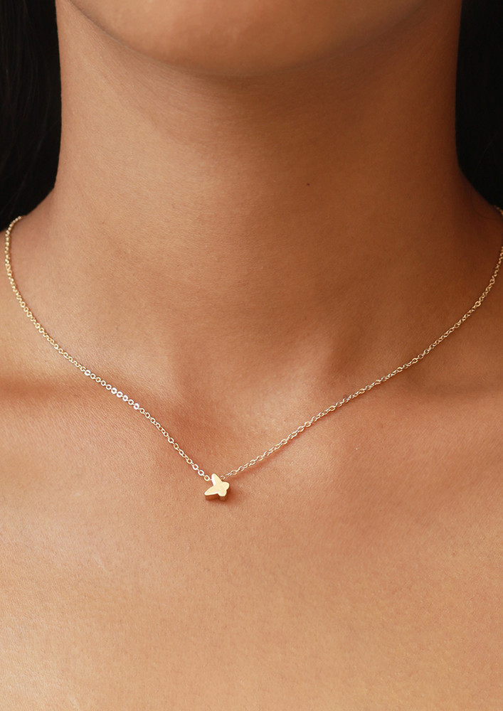 Butterfly Mini Pendant Gold-toned Dainty Necklace