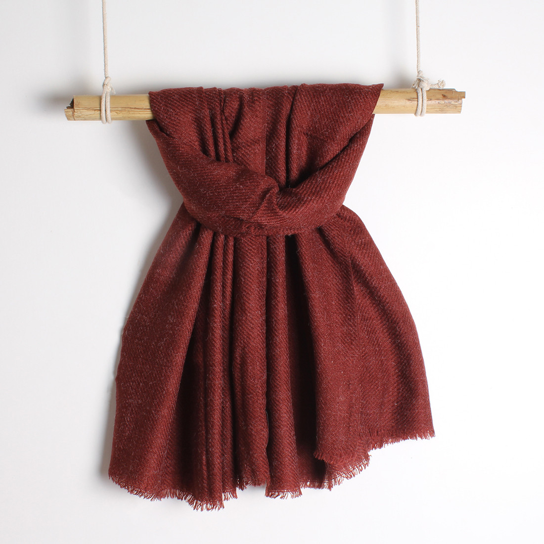 Contemporary Solid Red Acrylic Winter Scarf-Maroon