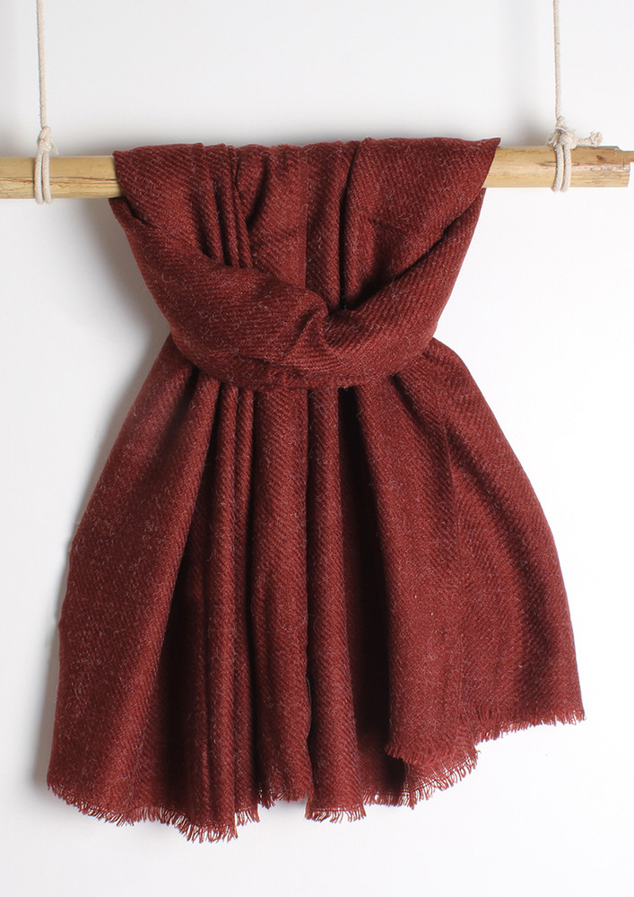 Contemporary Solid Red Acrylic Winter Scarf-maroon
