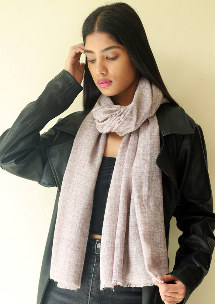 Contemporary Solid Dusty Pink Wool Winter Scarf