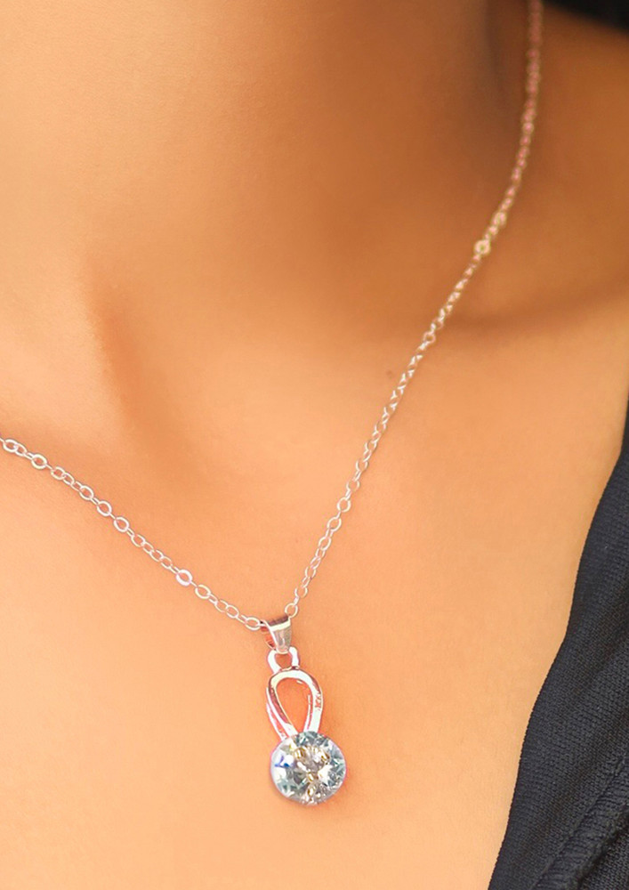 Ayesha Teardrop Diamante Studded Rose Gold Mini Pendant Necklace