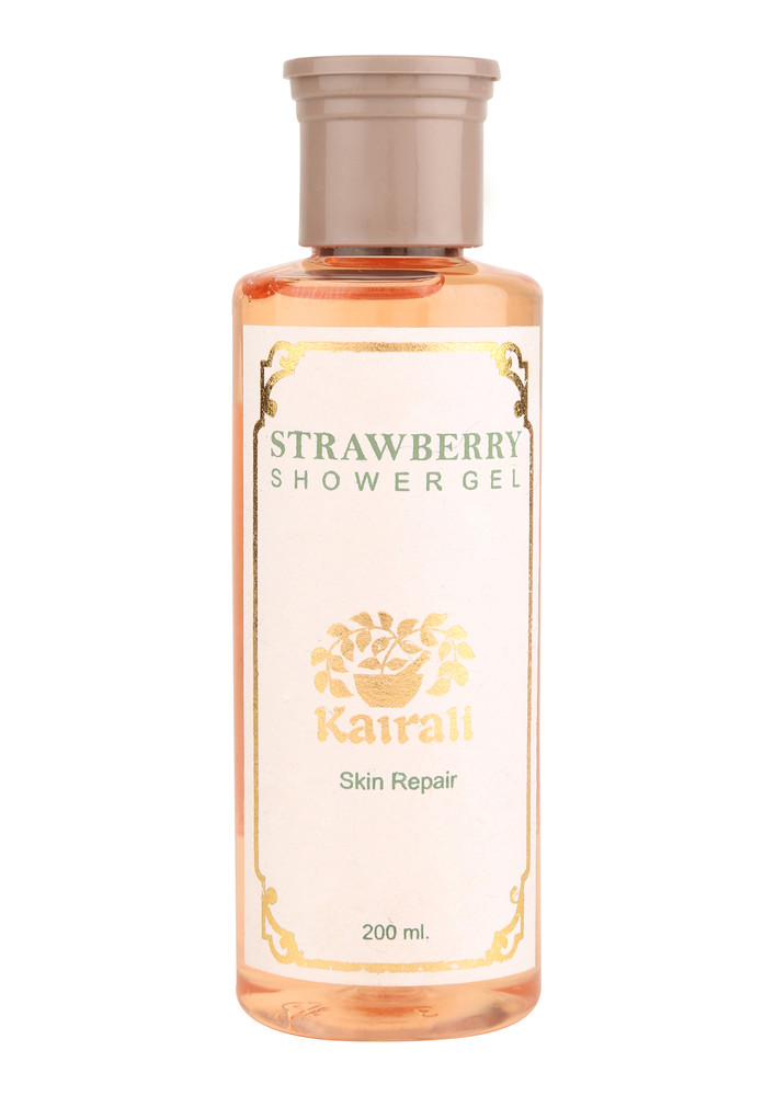 Kairali Strawberry Shower Gel - Herbal Body Wash for Skin Repair & Rejuvenation (200 ml)