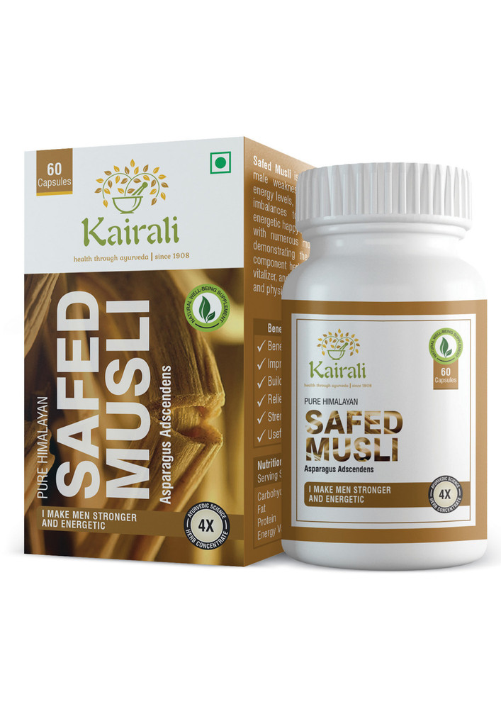 Kairali Safed Musli Capsules - Ayurvedic Medicine for Sexual Health, Stamina & Strength-Only for Men (60 Capsules)