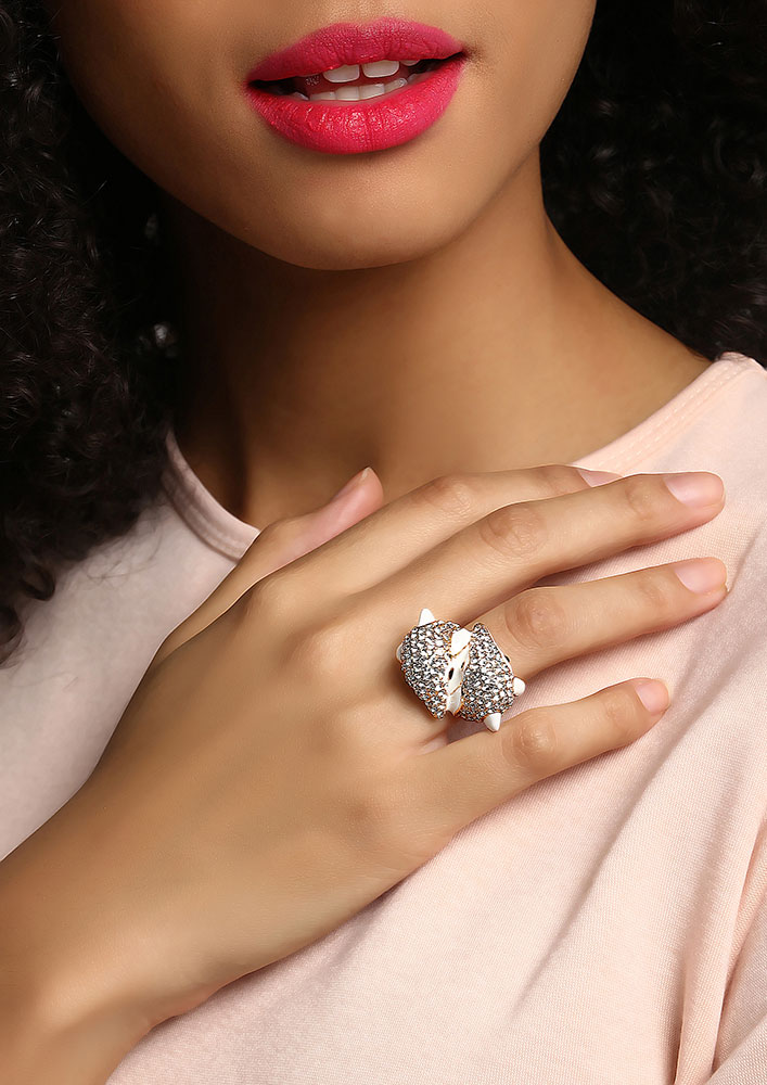 14k Gold & Diamond Snake Ring – Sabrina Design