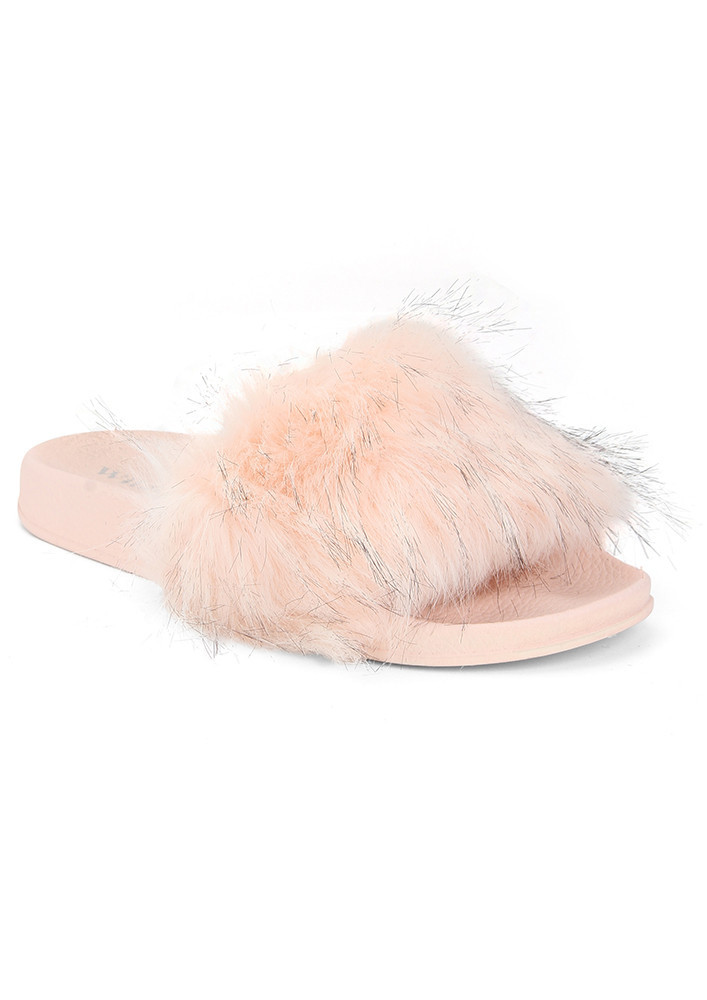 Peach Fur  Slippers