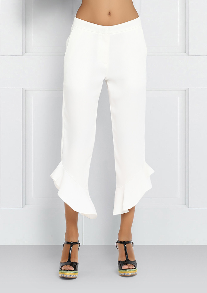 Huesca Trousers - High waisted pleated cigarette trousers in grey - Frey  Tailored