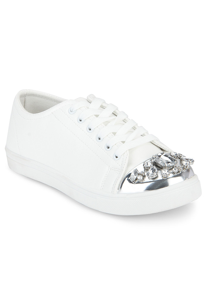 A TOUCH OF SILVER WHITE SNEAKERS