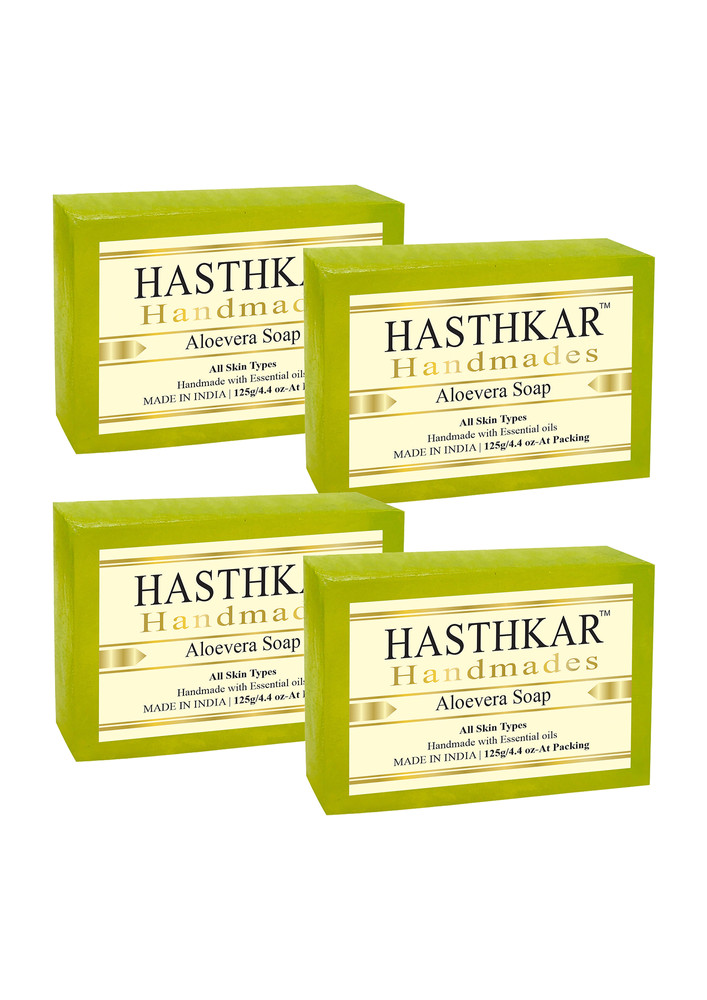 Hasthkar Handmades Glycerine Natural Aloevera Soap 125gm Pack Of 4