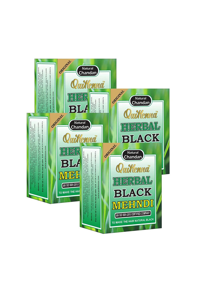 QuikHenna Herbal Black Mehndi For All Hair Type 65gm Pack Of 4
