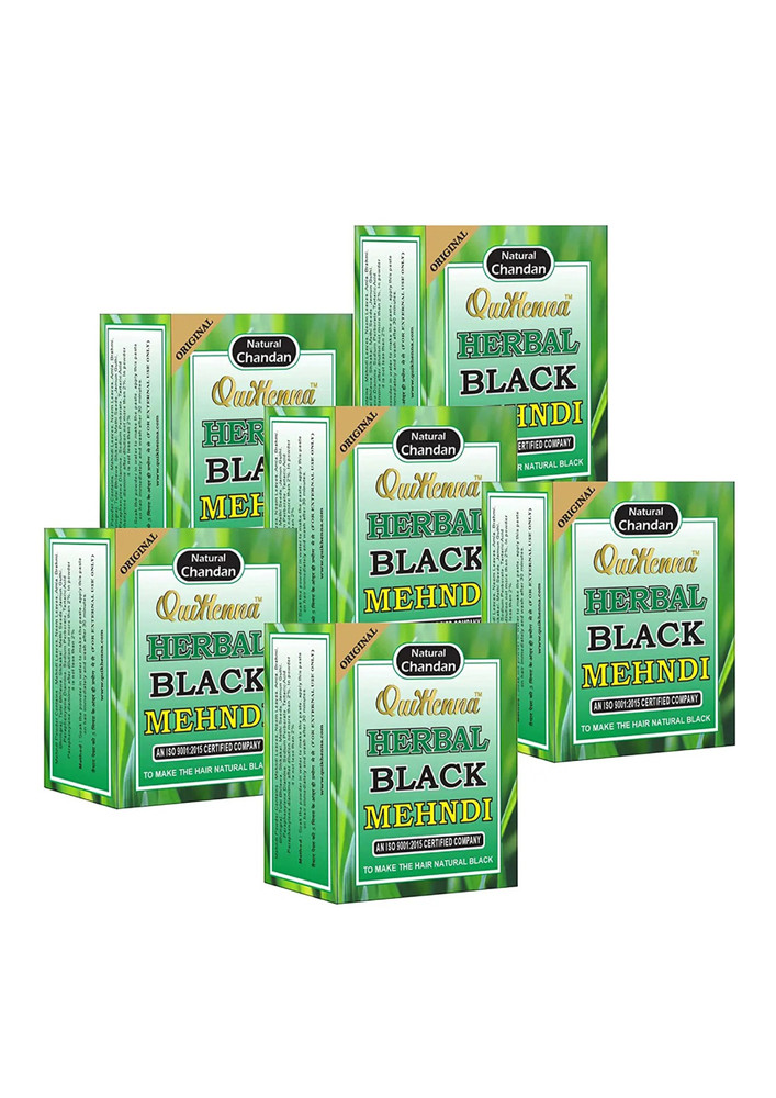 QuikHenna Herbal Black Mehndi For All Hair Type 65gm Pack Of 6