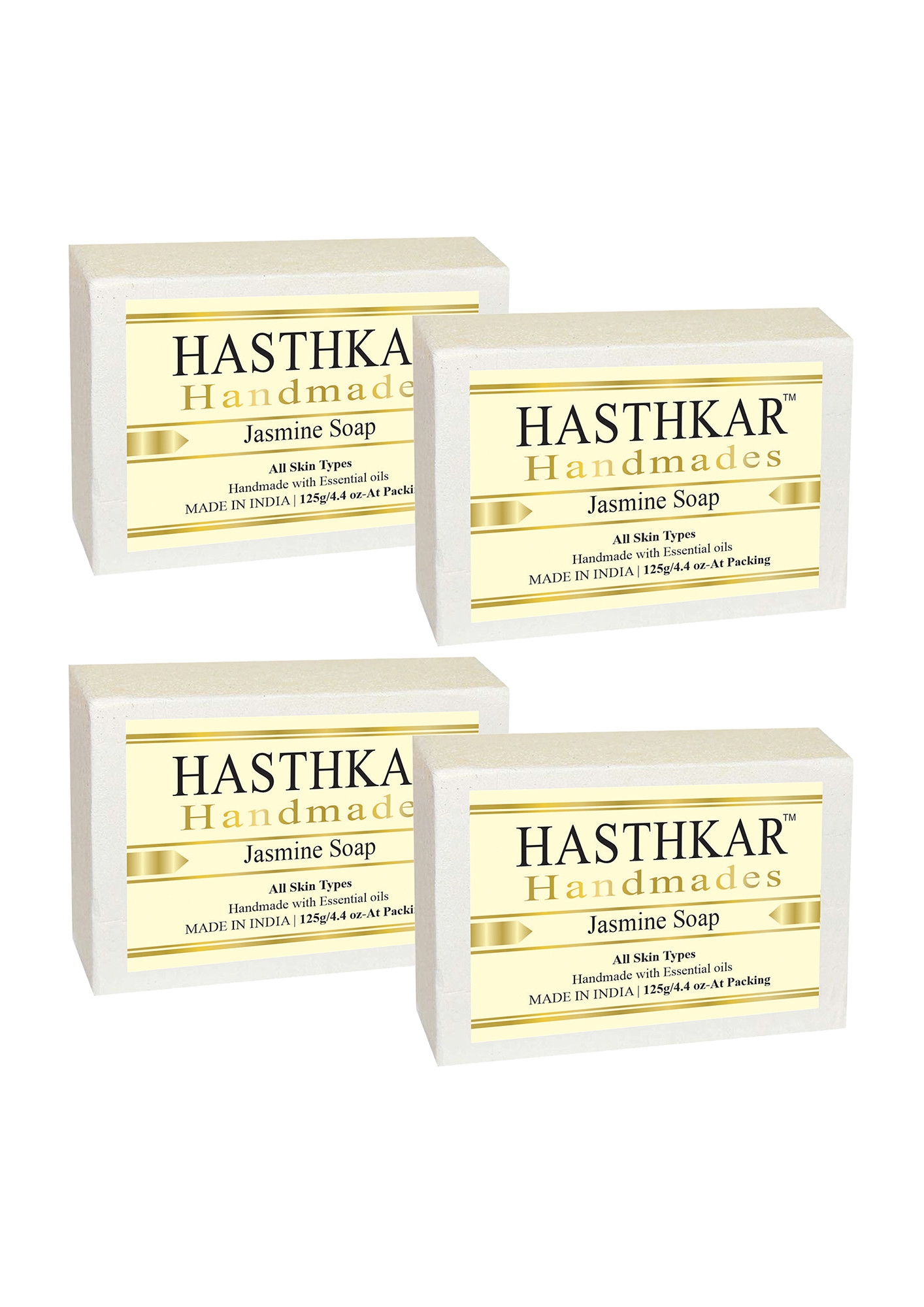 Hasthkar Handmades Glycerine Natural Jasmine Soap 125Gm Pack of 4