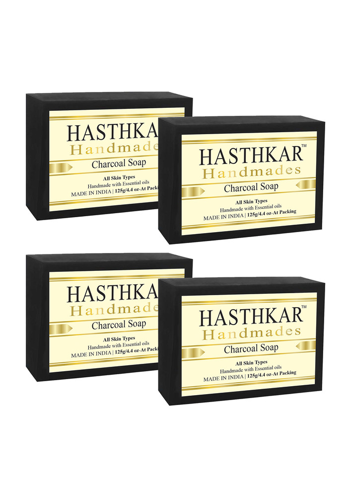 Hasthkar Handmades Glycerine Natural Charcoal Soap 125gm Pack Of 4
