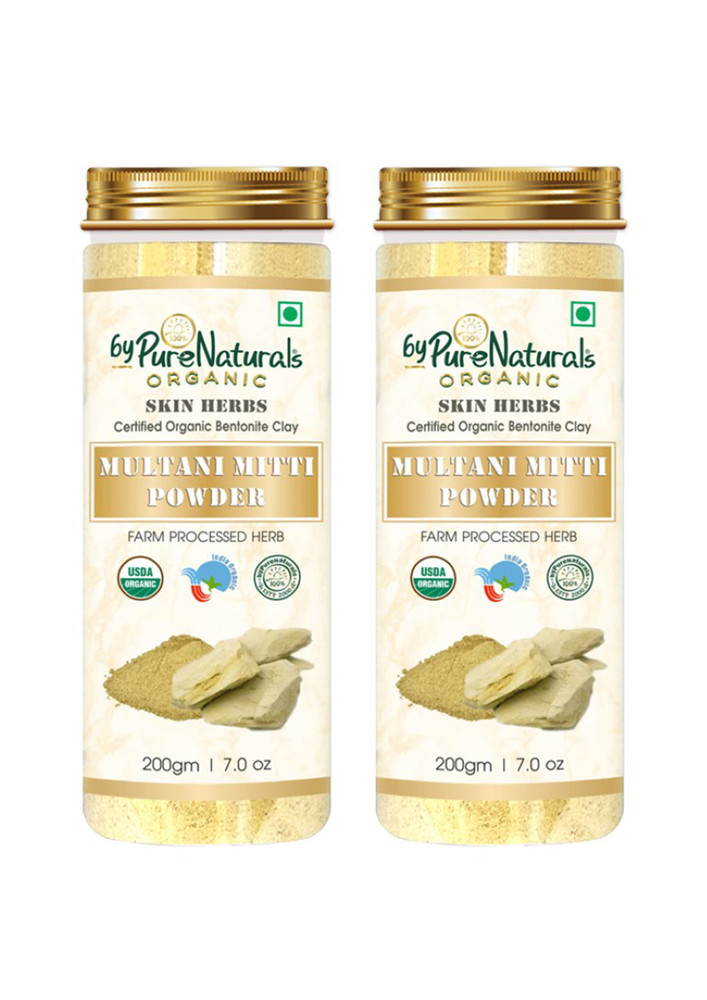 Bypurenaturals 100% Natural Herbal Organic Multani Mitti Powder 200gm Pack Of 2