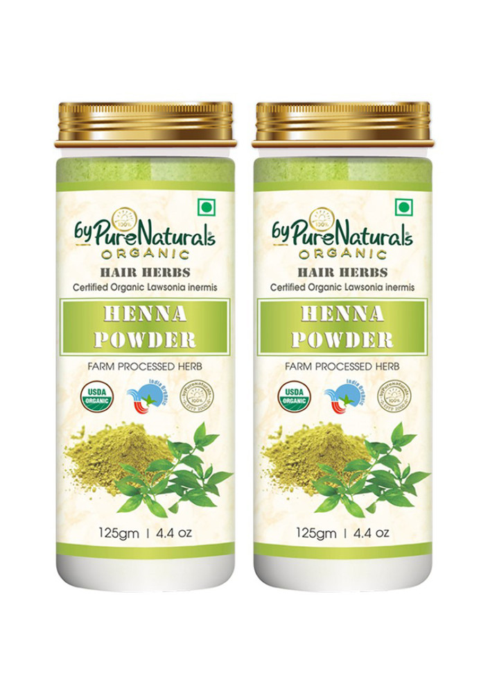 ByPureNaturals 100% Natural Herbal Organic Henna Powder 125gm pack of 2