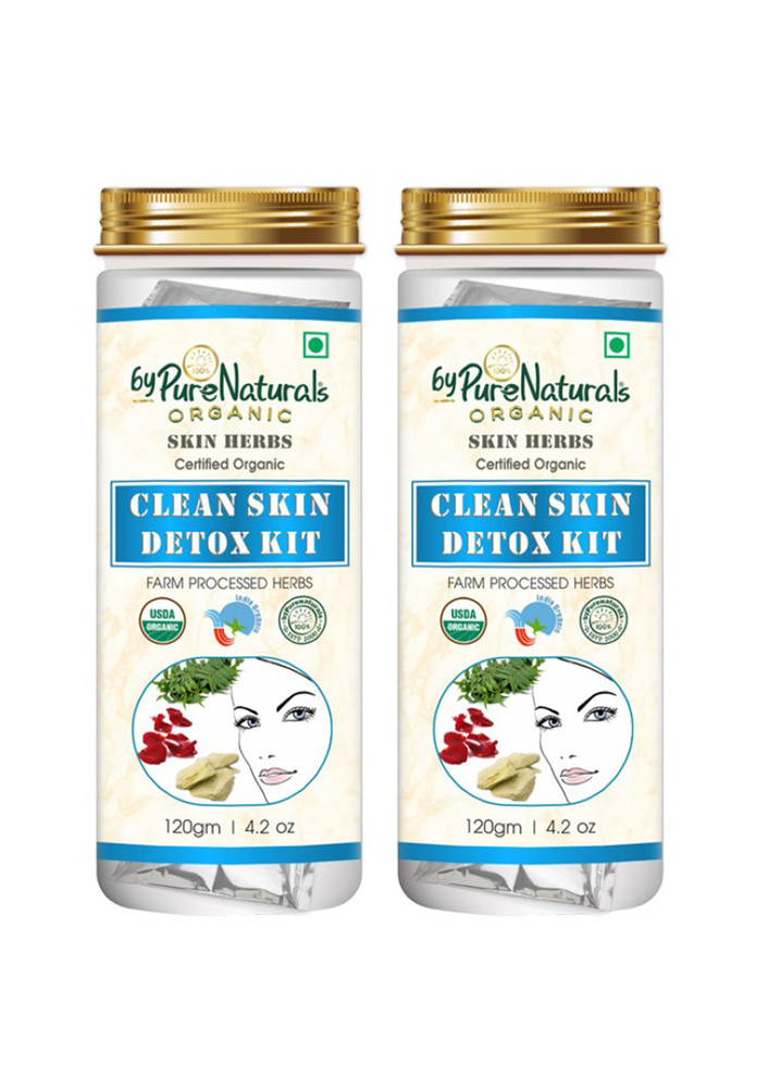 Bypurenaturals 100% Natural Herbal Organic Clean Skin Detox Kit 120gm Pack Of 2