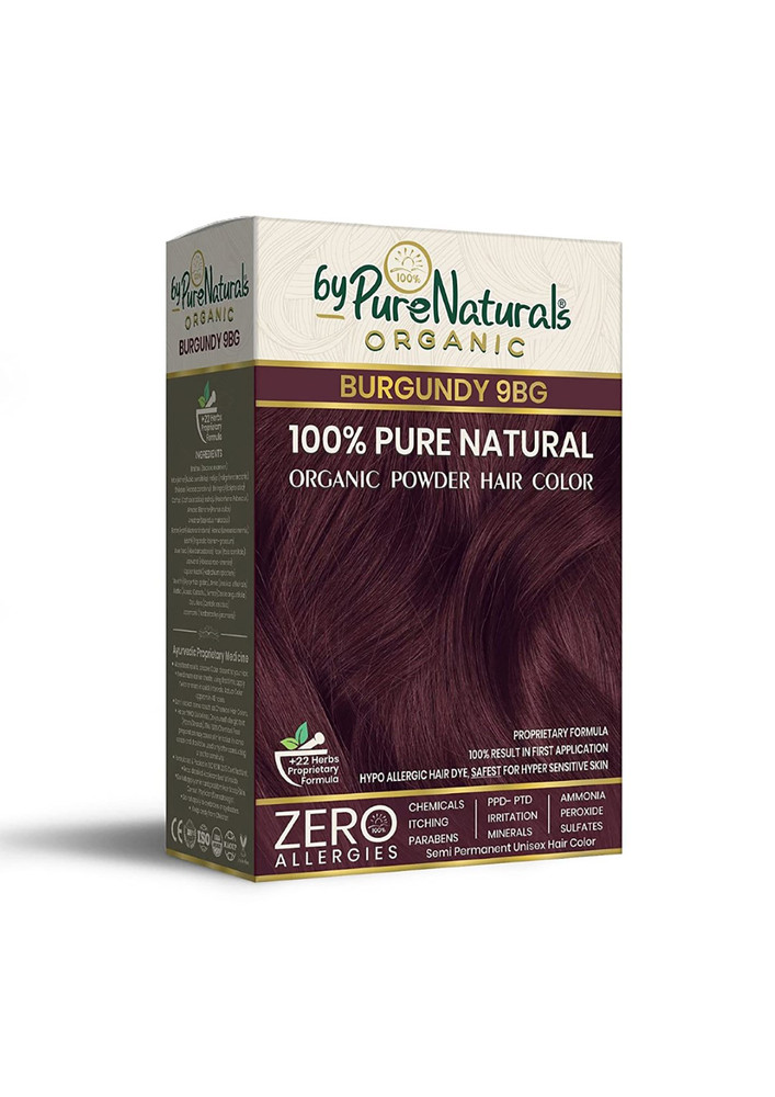 ByPureNaturals 100% Organic Powder Burgundy Hair Color for Men & Women 120 Gram pack of 2