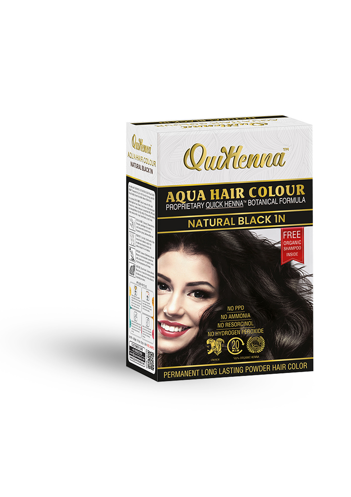 byPurenaturals Aqua Hair Color Dark Brown Powder 3N 110g  Glow By Tressmart