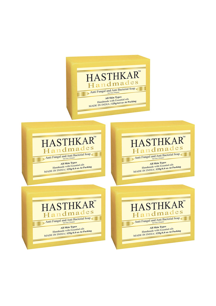 Hasthkar Handmades Glycerine Natural Anti Fungal Anti Becterial Soap 125gm Pack Of 5