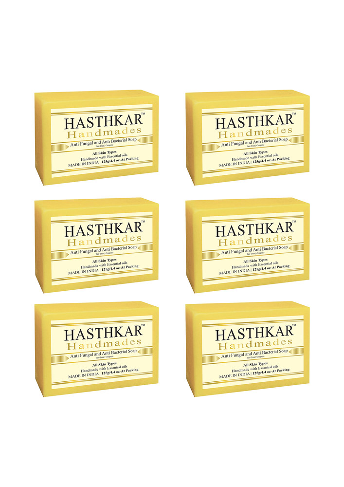 Hasthkar Handmades Glycerine Natural Anti Fungal Anti Becterial Soap 125gm Pack Of 6