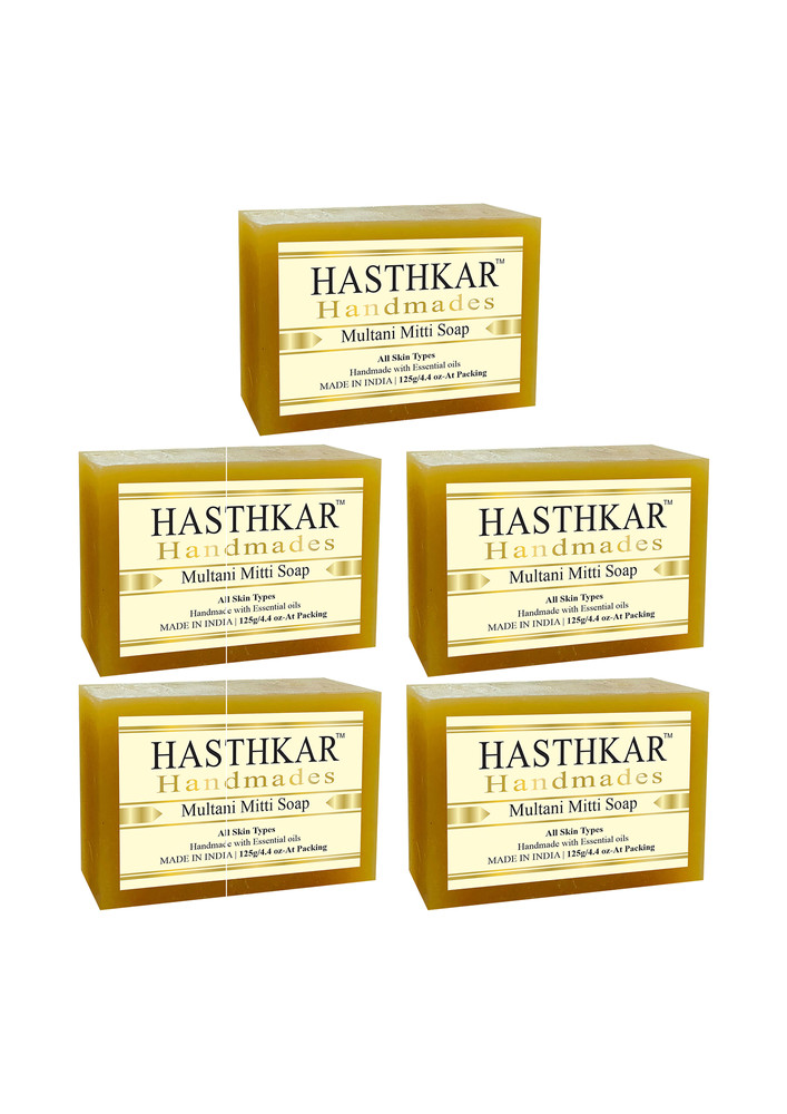 Hasthkar Handmades Glycerine Natural Multani Mitti Soap 125gm Pack Of 5