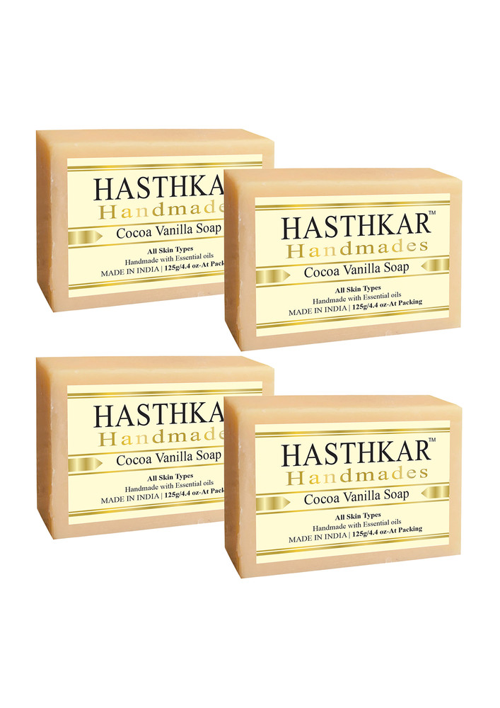 Hasthkar Handmades Glycerine Natural Cocoa Vanila Soap 125gm Pack Of 4