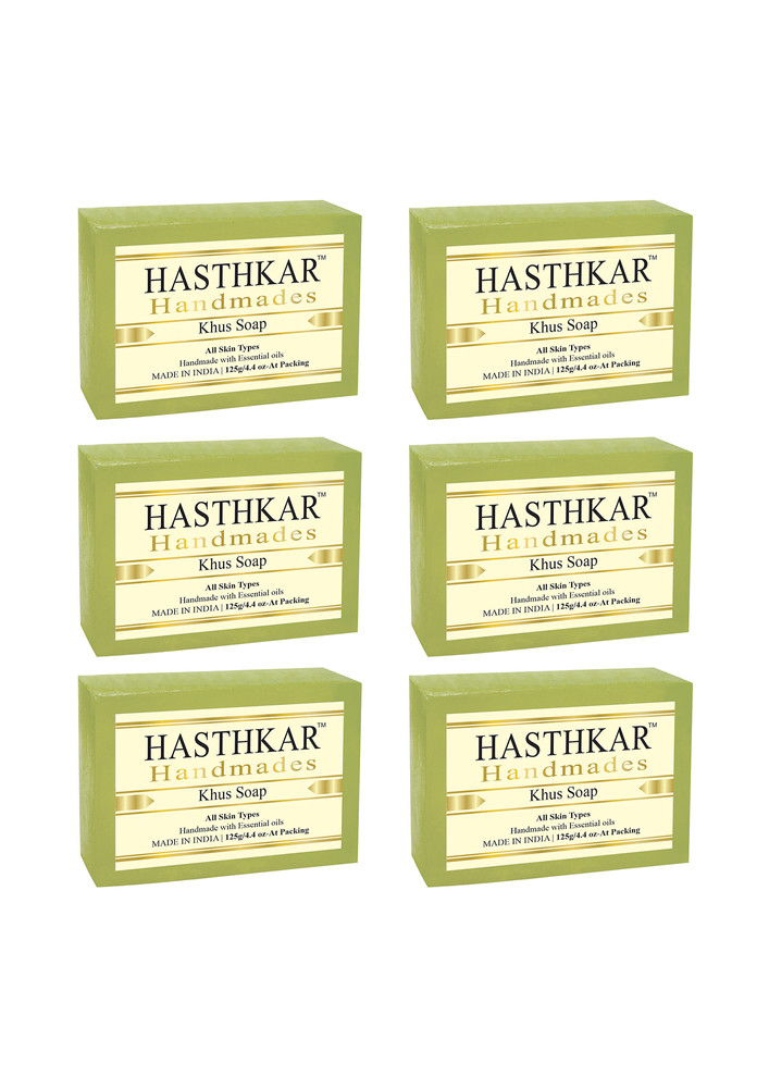 Hasthkar Handmades Glycerine Natural Khus Soap 125gm Pack Of 6