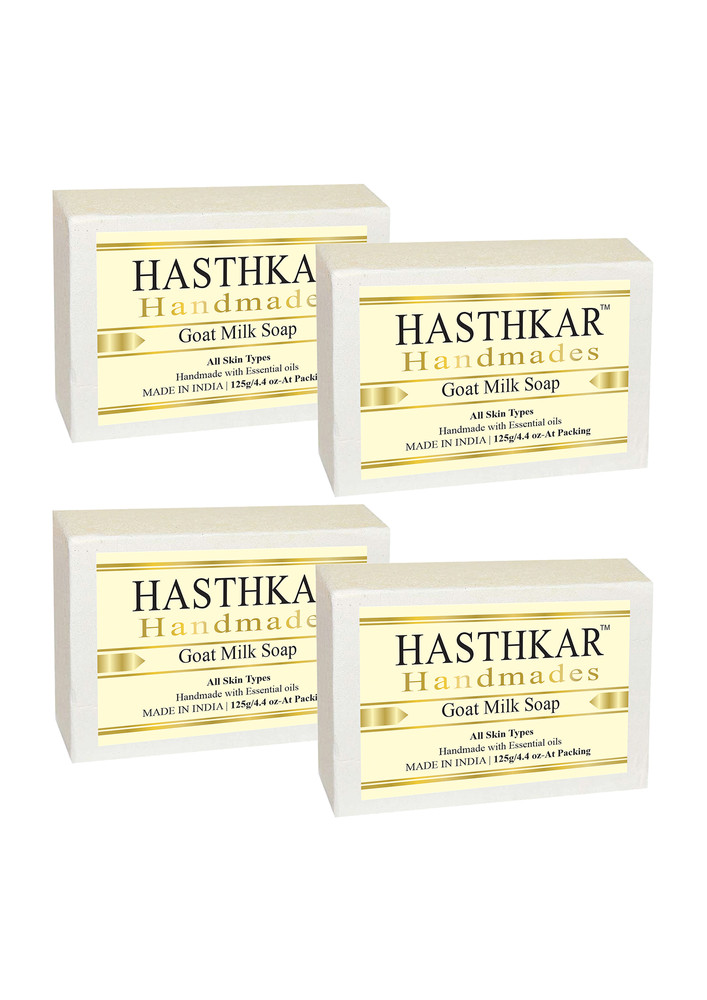 Hasthkar Handmades Glycerine Natural Goat Milk Soap 125gm Pack Of 4