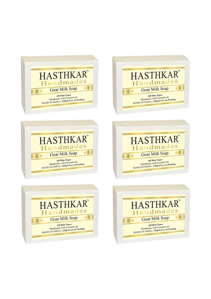 Hasthkar Handmades Glycerine Natural Goat Milk Soap 125gm Pack Of 6