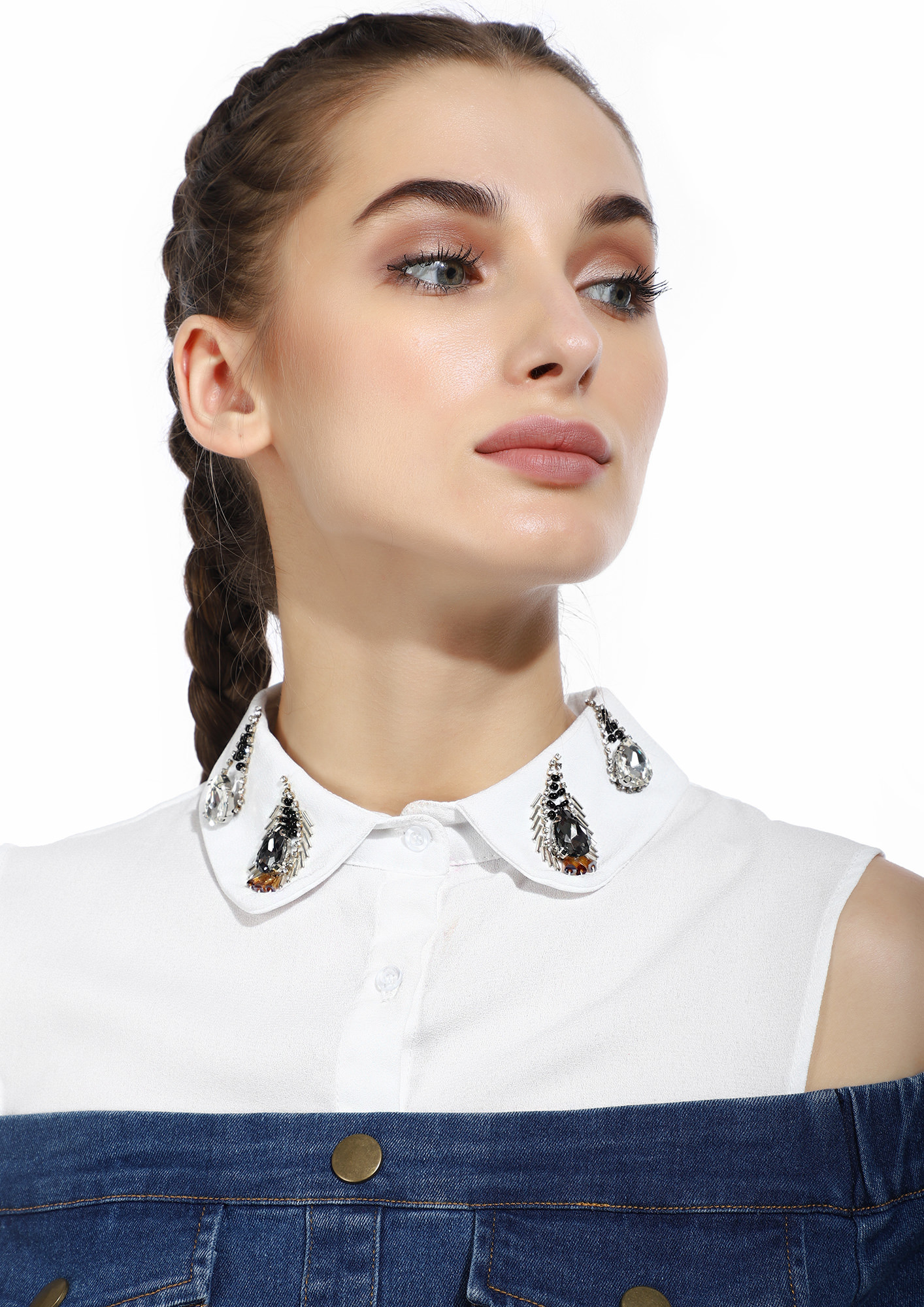 OVER THE TOP EMBELLISHED CREAM COLLAR