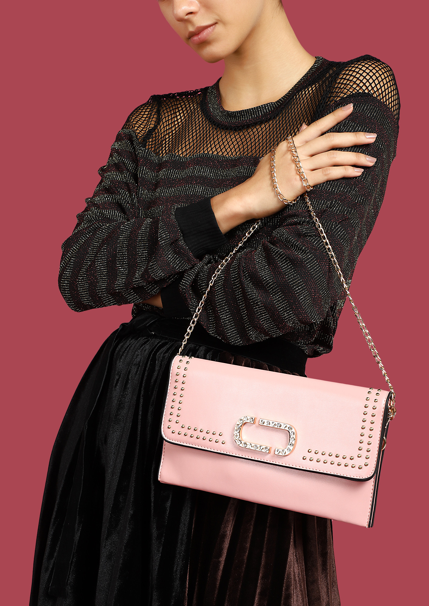 EVER GLAMOROUS PINK CLUTCH