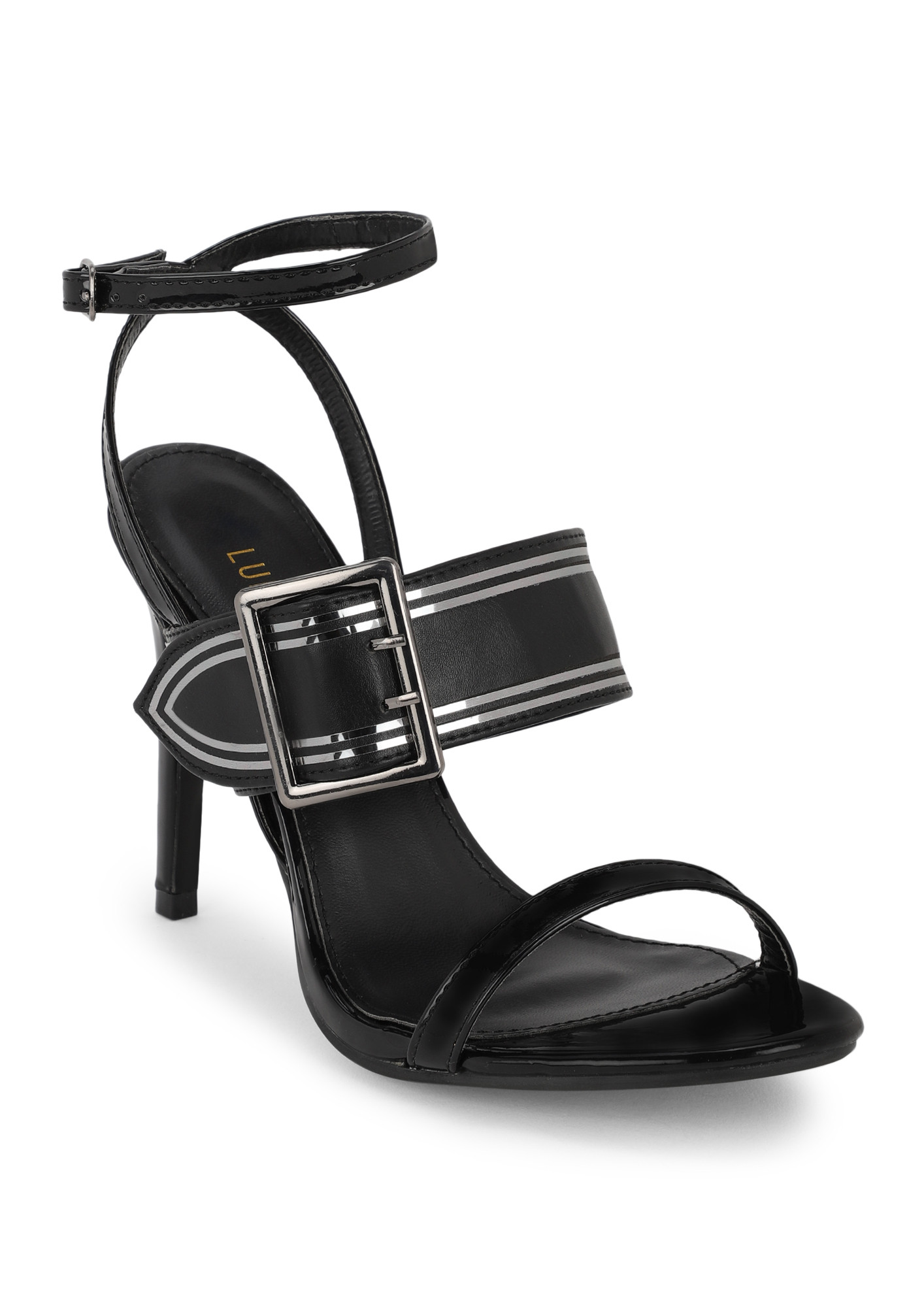 IN ALL MY GLORY BLACK HEELED SANDALS