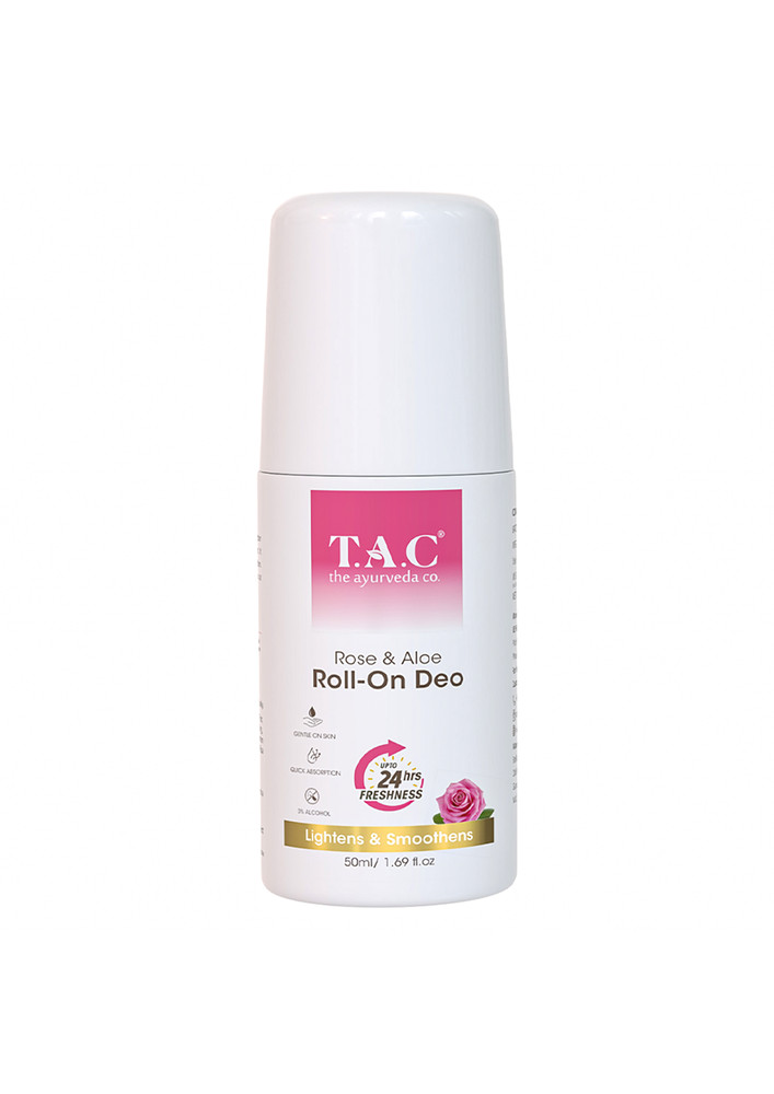 TAC - The Ayurveda Co. Rose Roll On Deo with Aloe Long Lasting Freshness - 50ml